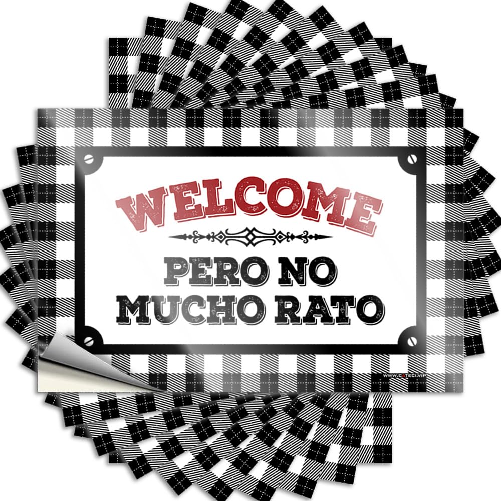 Decal Bar Room Decor Durable Vinyl - Welcome Pero No Mucho Rato Accessories for Racing Use(6X9CM)