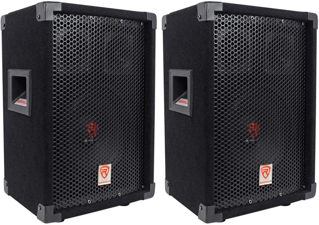 RSG8 300W Peak / 100W RMS 2-Way 8-Ohm Passive DJ/Pro PA Speaker, Pole Mountable, 8" Woofer, Dual 3" Tweeters, SpeakON & 1/4" Inputs, for Events and Performances, 2-Piece