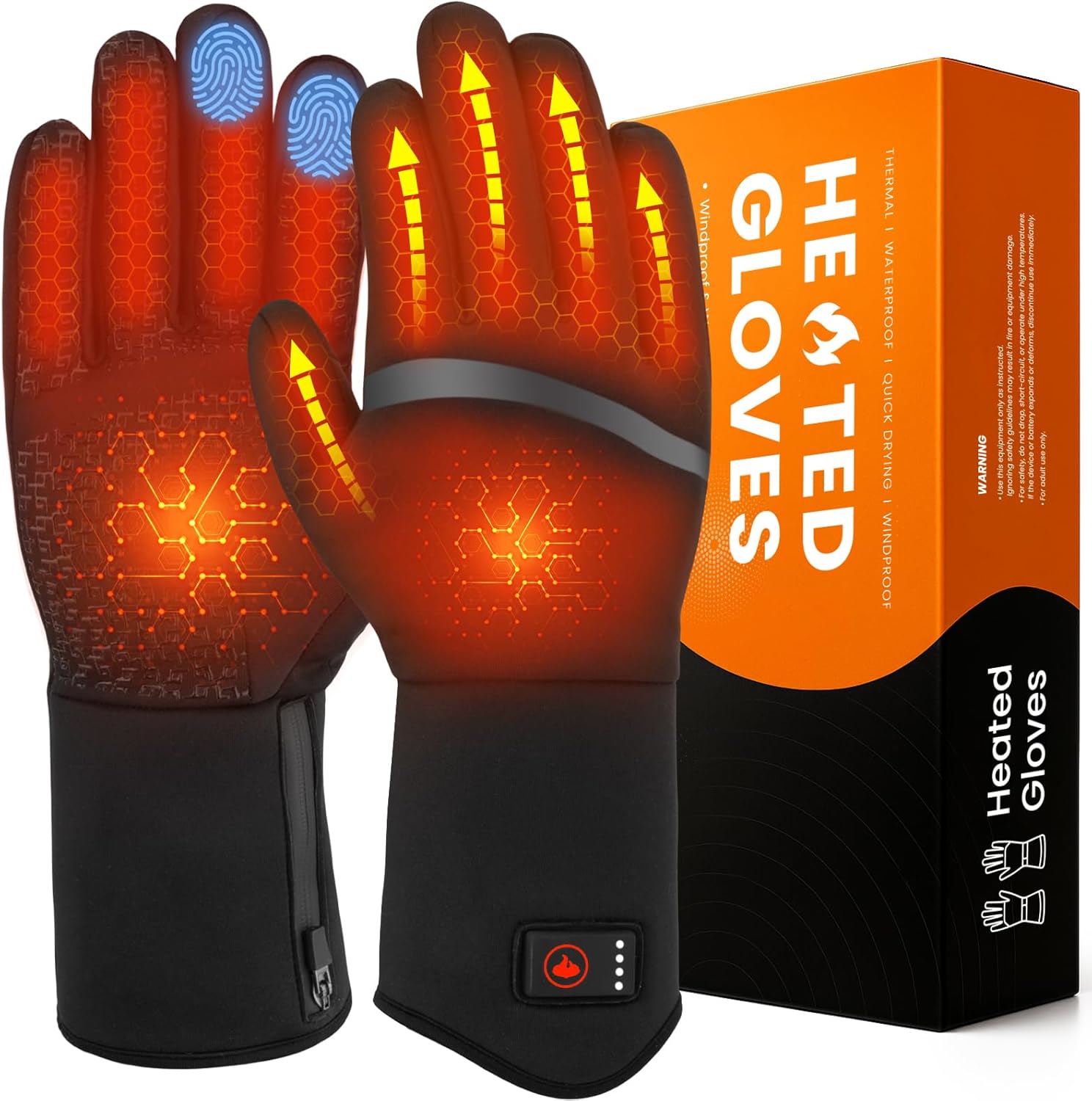 AMZYXH Heated Gloves for Men and Women, Heated Glove Liners Electric, Rechargeable Hand Warmer for Winter Outdoor Work Hunting Camping Hiking Skiing, Gift