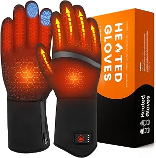 Beheizbare Handschuhe für Herren Damen, Wiederaufladbare Beheizte Handschuhe mit Touchscreen, Wasserdicht & Winddicht Skihandschuhe für Winter Outdoor Arbeit
