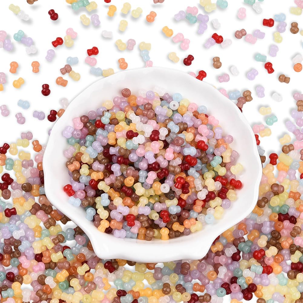 1 Box 600PCS Mushroom Shaped Glass Beads with Hole Small Opaque Crystal Colorful Forest Plant Cute Charms Spacer Loose Seed Bead Bulk for Jewelry Making Necklaces Bracelets Diy Craft Supply - Image 3