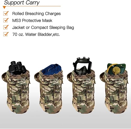 Miniatura 9 de Bolsa táctica Molle EDC Utilidad con cordón para revistas, bolsa universal compatible con Molle y cinturón