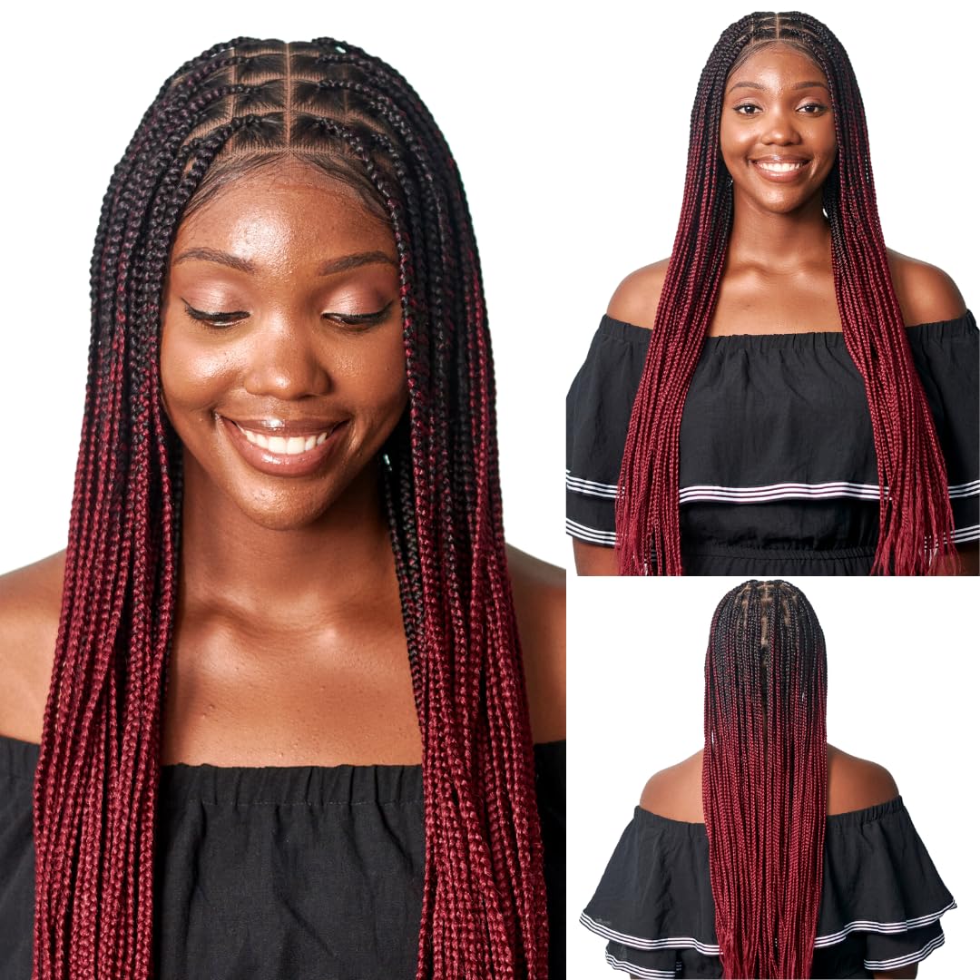 Medium Box Braid Wig with 4 by 4 Closure - Ombre Color 2/30-24 inches