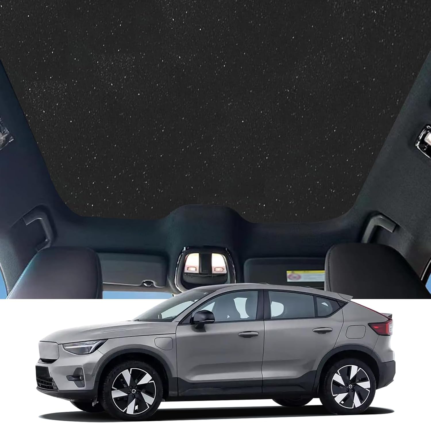 Foldable Sunroof Sunshade Compatible for Volvo C40 Charging 2021-Present EC40 Accessories, Heat Insulation and UV Reflective Sun Shade for C40 Sunshade Roof (Starry Sky)