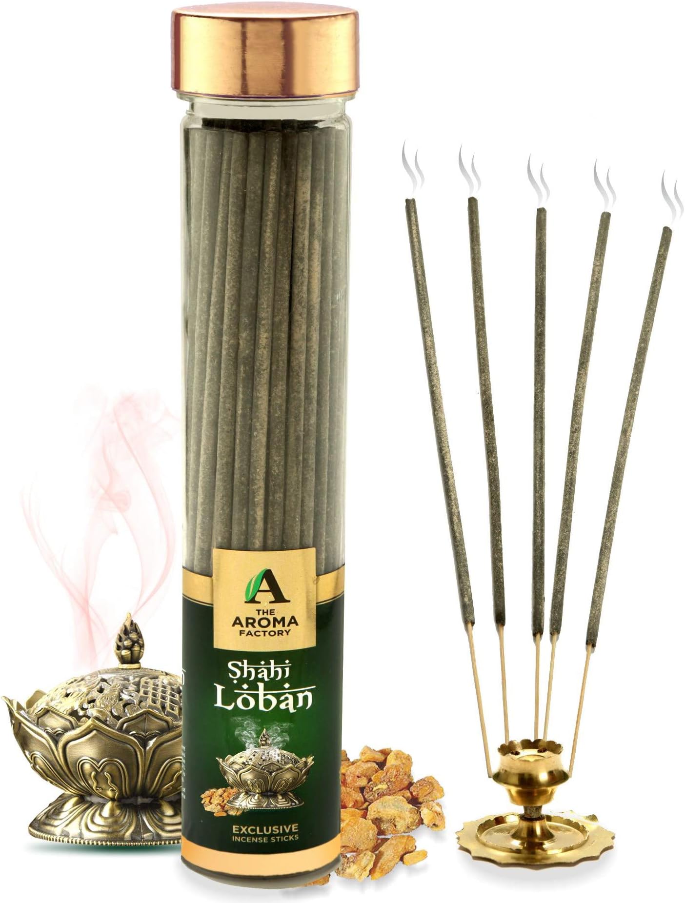 Organic Shahi Loban Agarbatti for Pooja, No Charcoal Incense Sticks,100% Herbal Fragrance Agarbathi, (Bottle Pack of 1x100g)