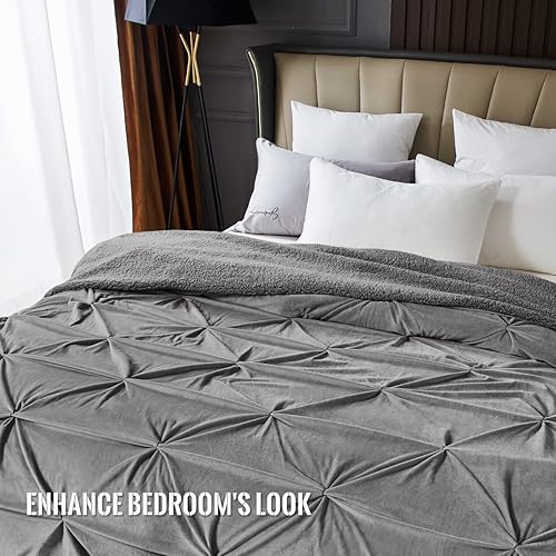 Miniatura 5 de KAWAHOME - Cobija de invierno supersuave y plisada extracálida de Sherpa, para sofá o cama