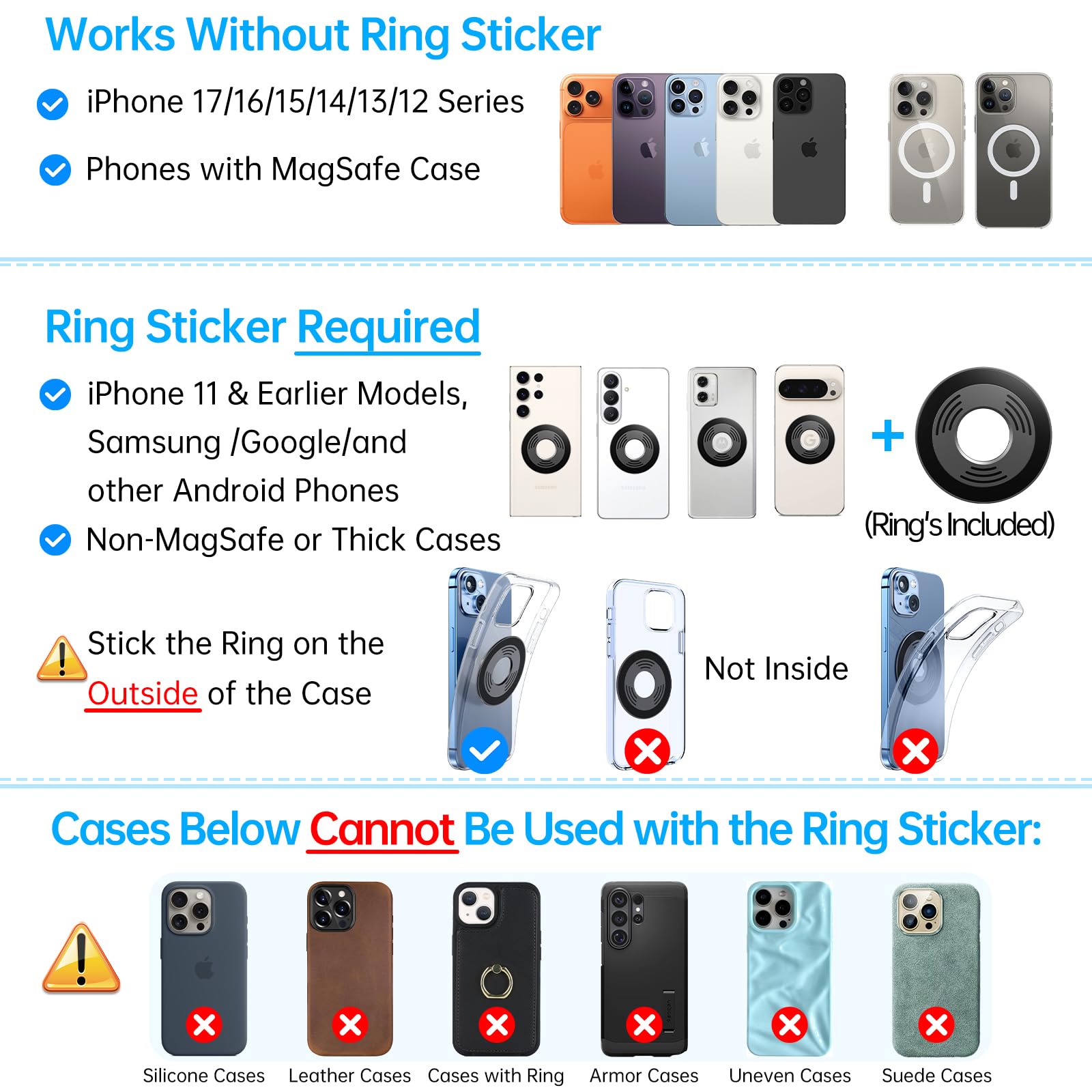 Coolpow for Magsafe Car Mount Vacuum Magnetic Phone Holder for Cars【Greater Stability】 Car Phone Holder for Car Accessories for Women Men Dash Mounting Frames for iPhone 17 16 15 14 & Samsung — view 6
