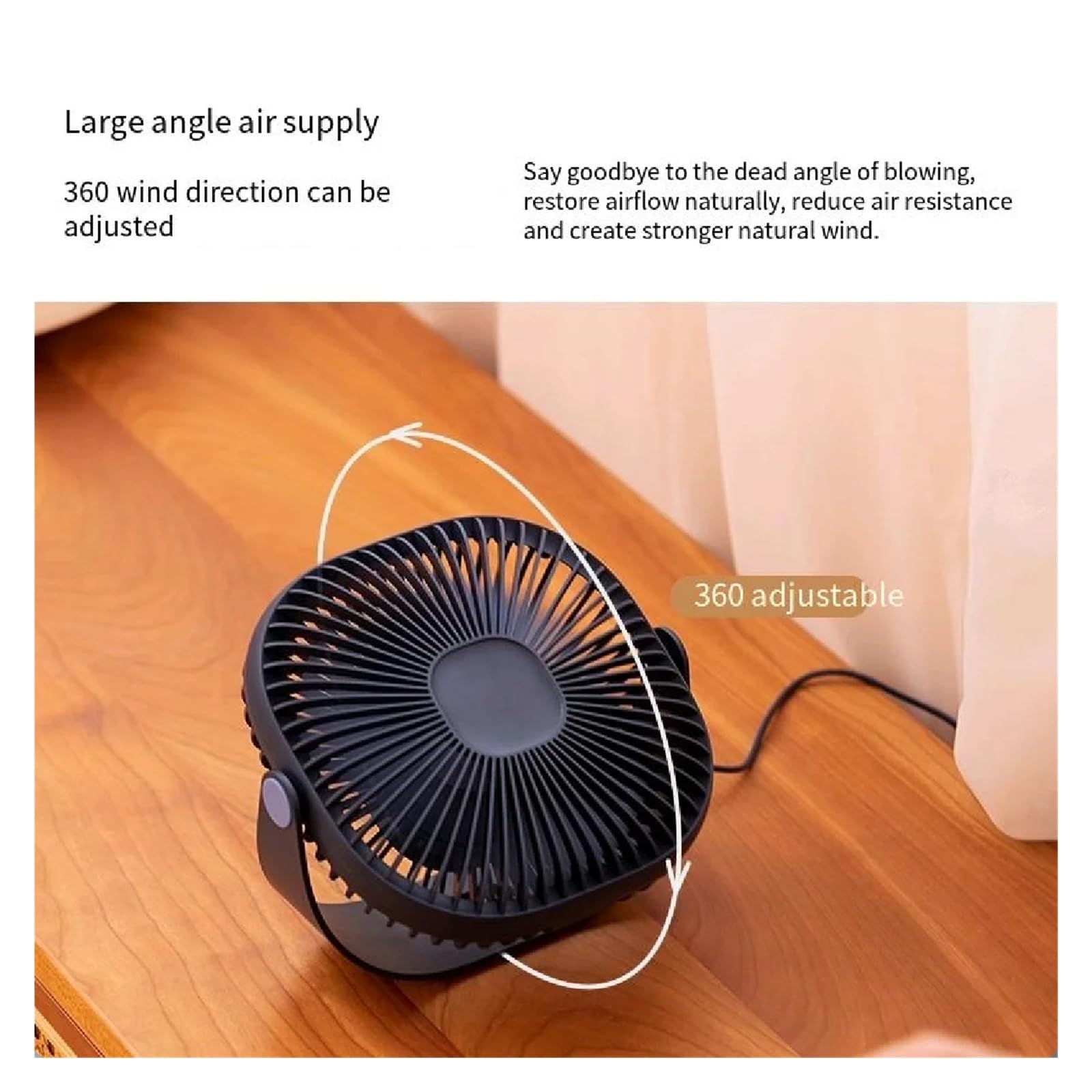 Ventilador pequeño, Mini ventilador de escritorio(Blue)