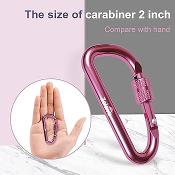 Lorsum Auto Locking Carabiner Clips Heavy Duty, 12KN /1227kg Lightweight (1.0oz), Sturdy Twist Lock Caribeeners For Camping Hiking Hammock Swing Backpack, Dog Leash And Harness Etc, 2 Pack Silver - Online Marketplace