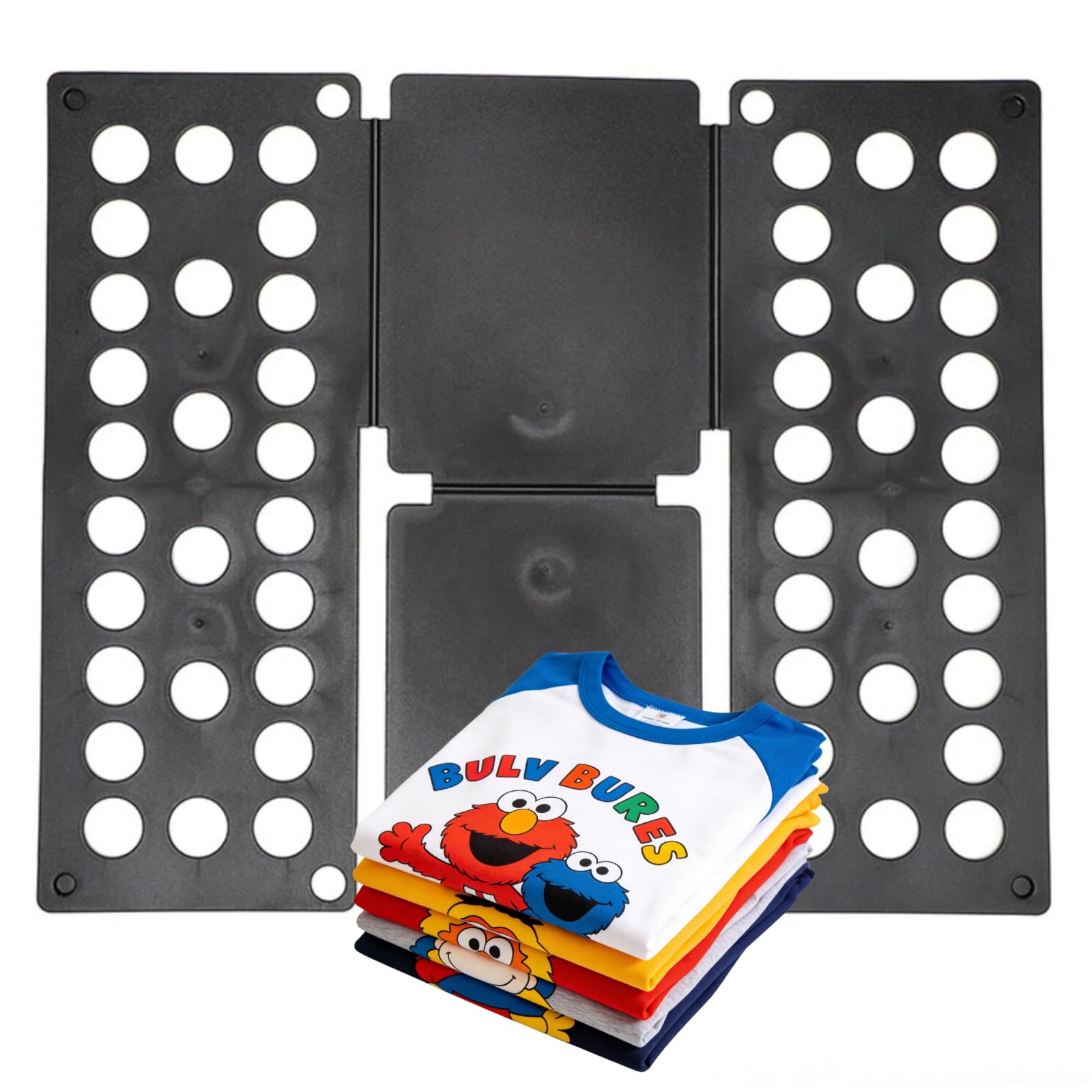 Photo 1 of Mini Toddler Shirt Folding Board & Shirt Folder (Ages 1-7), Small Portable Clothes Folder, Build Independence & Fine Motor Skills(Black)