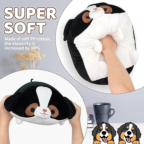 Vista 5 de Peluche de perro de montaña bernés, almohada de felpa de 13 pulgadas, lindos juguetes de peluche de perros de montaña de Berna grande, almohada