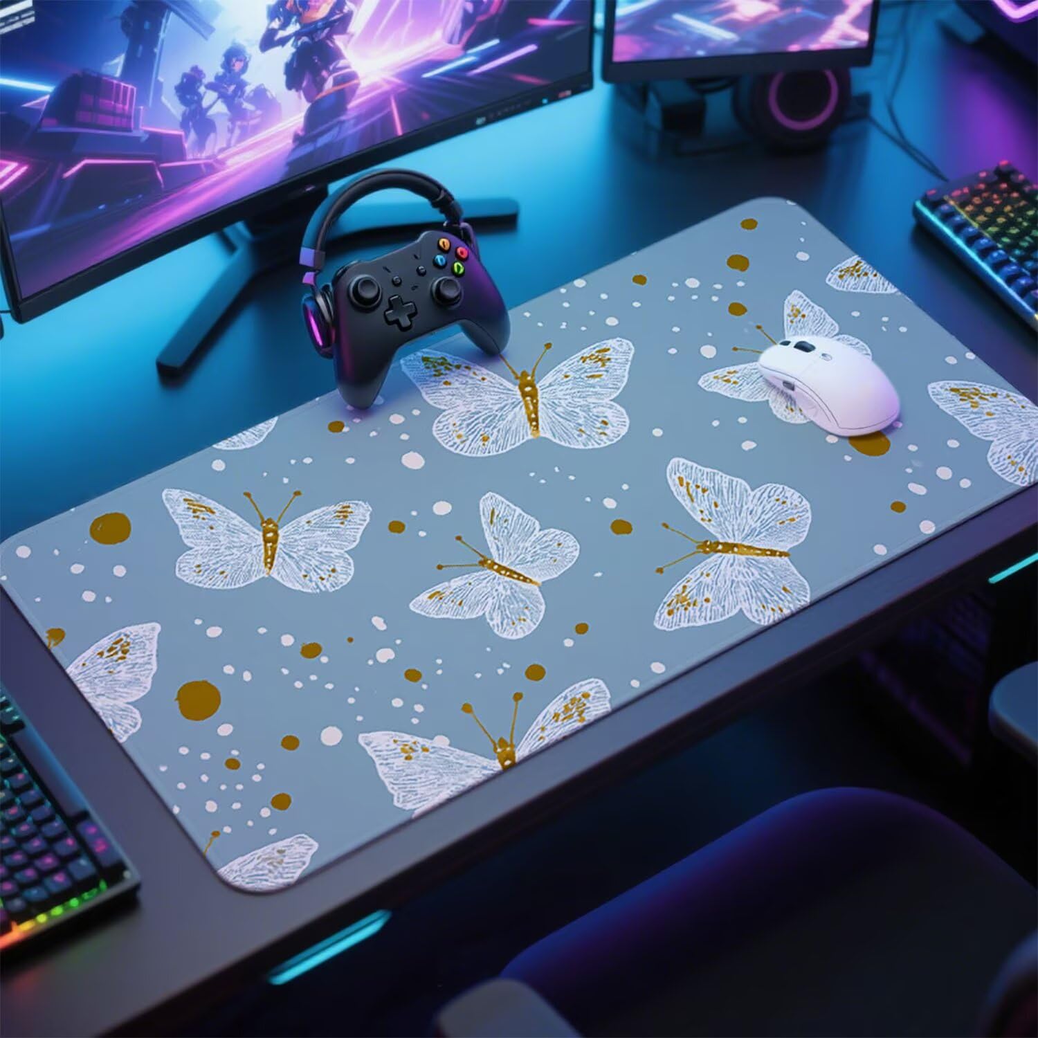 Podkładka pod mysz jajko kaczka podkładka pod mysz na biurko XXL do gier 1200 x 600 x 3 mm podkładka pod mysz gumowa podkładka motylkowa duża podkładka pod rękę gracz akcesoria wodoodporne PC, do