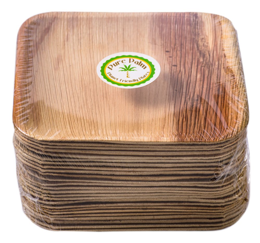 Buy Palm Leaf Plates. Compostable BambooStyle. 7" Square 25pk