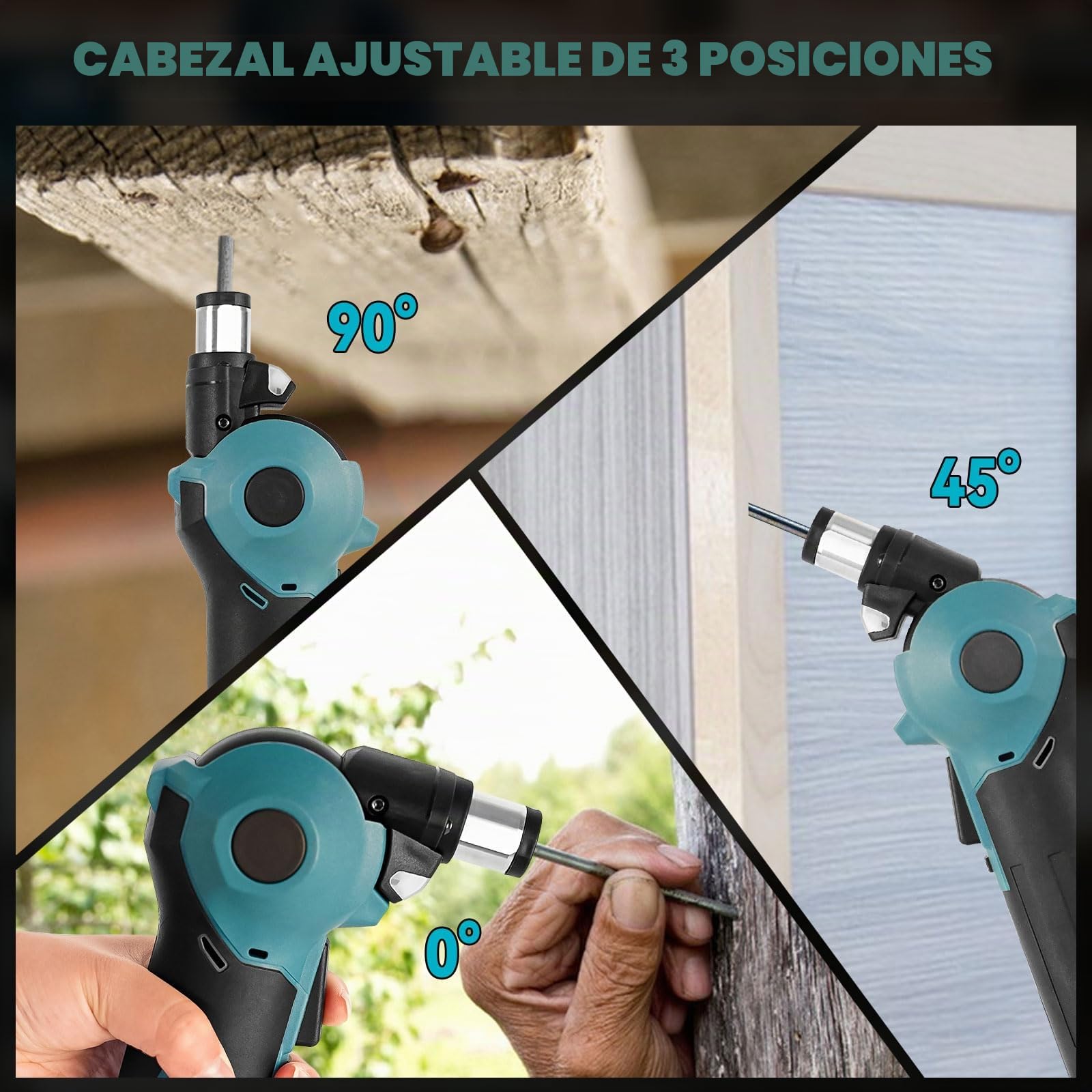 Martillo automático inalámbrico para Makita batería de 18 V, martillo de clavos eléctrico con cabeza ajustable de 3 posiciones, pinza magnética para taladrar en madera y metales blandos (sin batería)