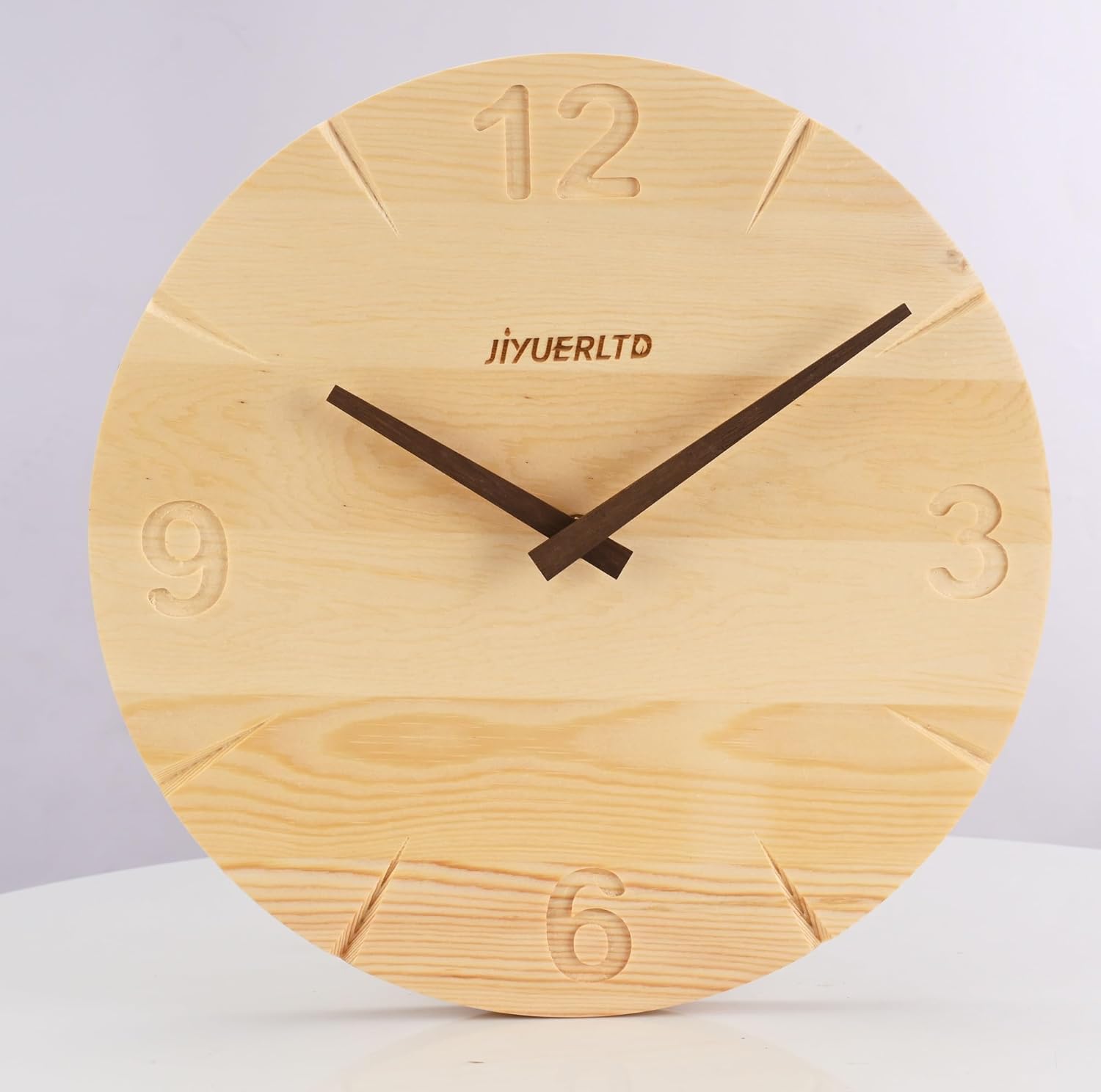 Rustic Vintage Wooden Clock Large Wall Clock, Silent Non-Ticking Decorative Clock for Home, Kitchen, and Living Room (Classic 12”)