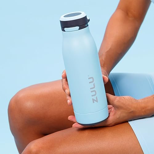 Miniatura 2 de ZULU Ace - Botella de agua de acero inoxidable aislada al vacío con boquilla de chug, tapa de bloqueo a prueba de fugas y base extraíble para