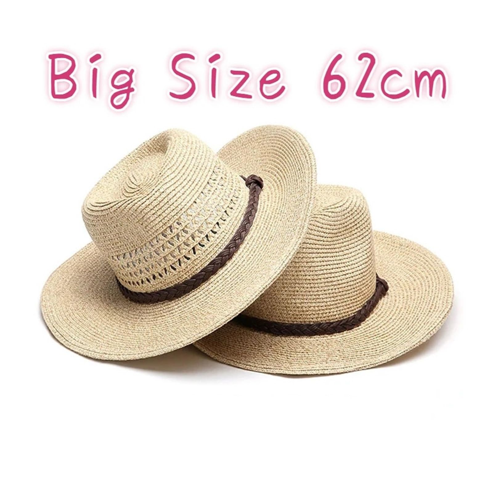 Cappello Pescatore Donna Cappello di Paglia for Donna Uomo Scava Fuori Cappello Estivo da Spiaggia Sole Pieghevole Antivento in Corda Protezione Solare
