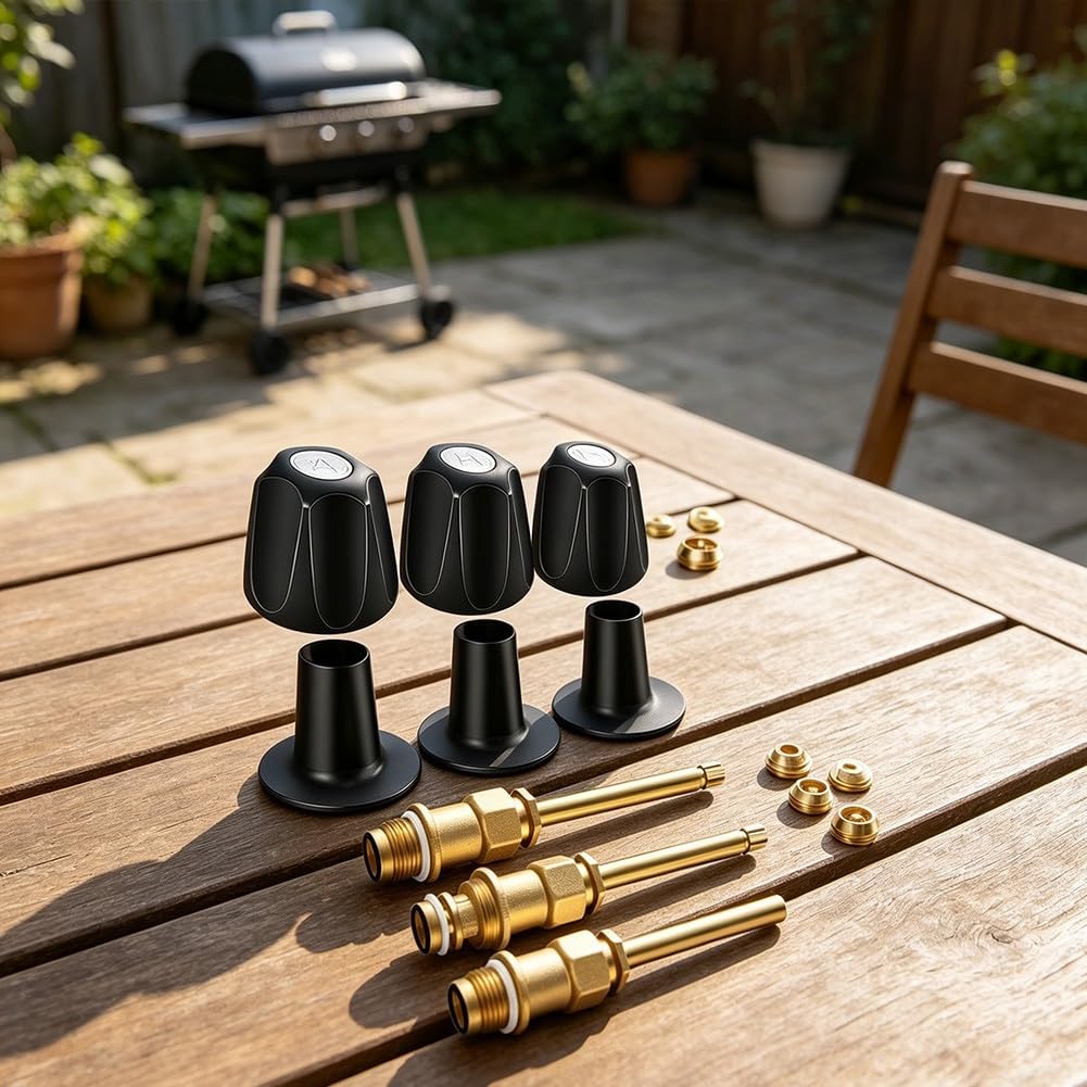 Kit para grifos Bañera 3 Mandos para latón Instalación para fácil(39619 Gold Color)