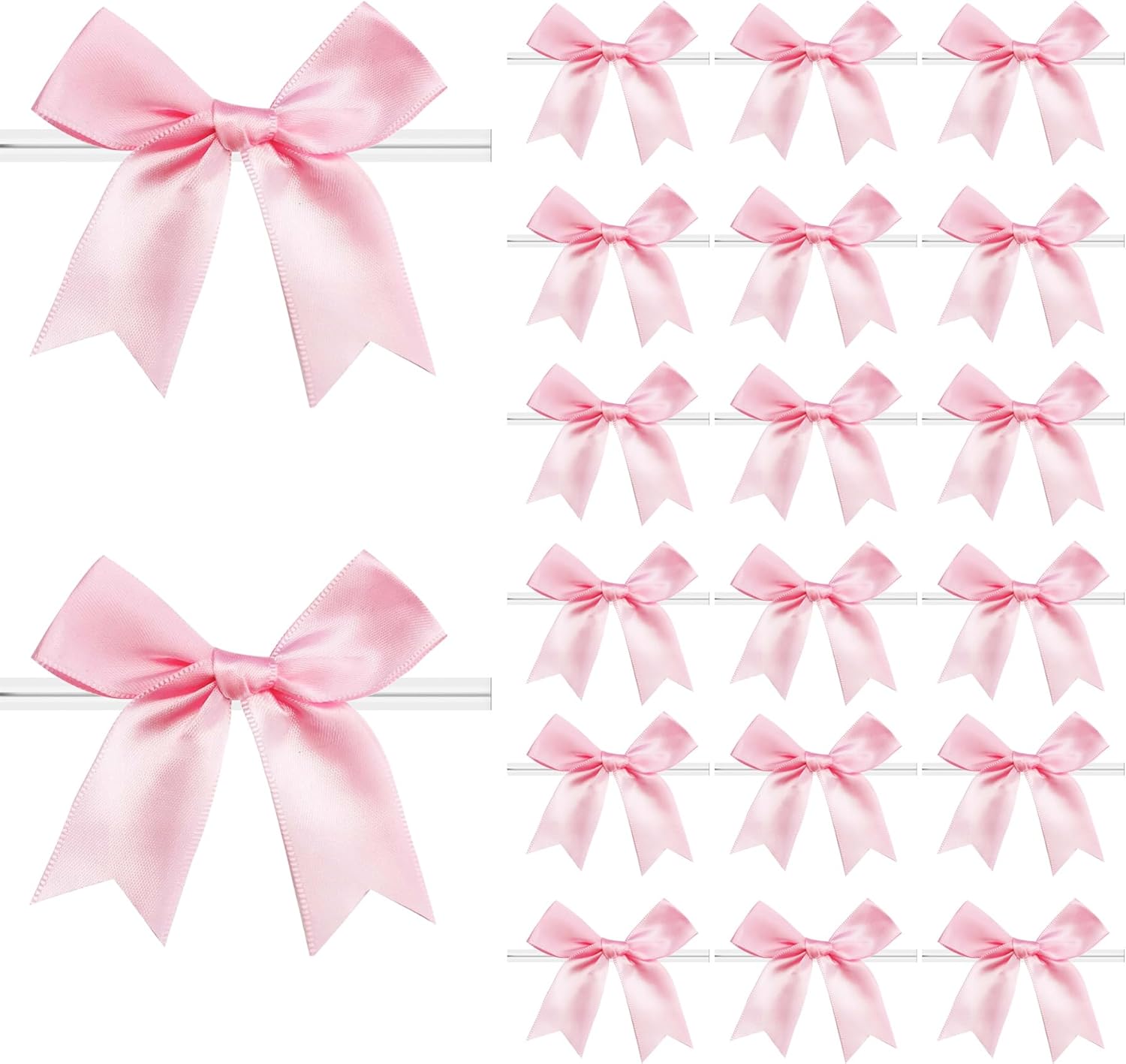 Amazon.com: Twist Tie Bows Satin Ribbon Bow 3.3 Inch Gift Wrap Ribbons ...