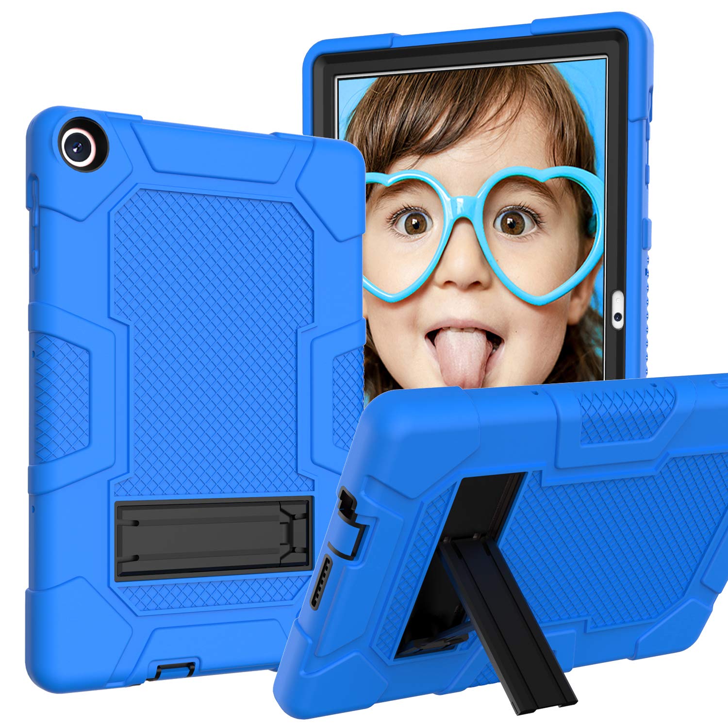 U/S Case Compatible with Huawei MatePad T10 / T10s 9.7 "2020 AGR-L09 / AGR-W09, Slim and resistant shockproof protection with built-in stand for Huawei MatePad T10 / T10s,DARKBLUE+BALCK