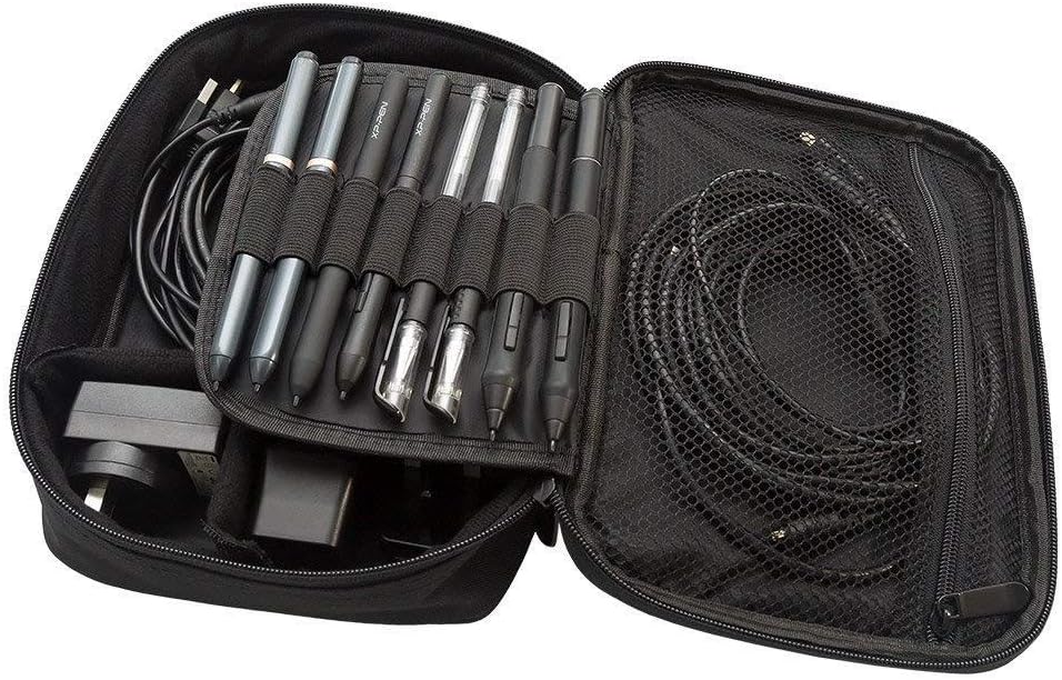 XP-Pen Travel Cable Case Drawing tablet Pen Displays Accessories Organizer Accessories Travel Carry Case (Black)