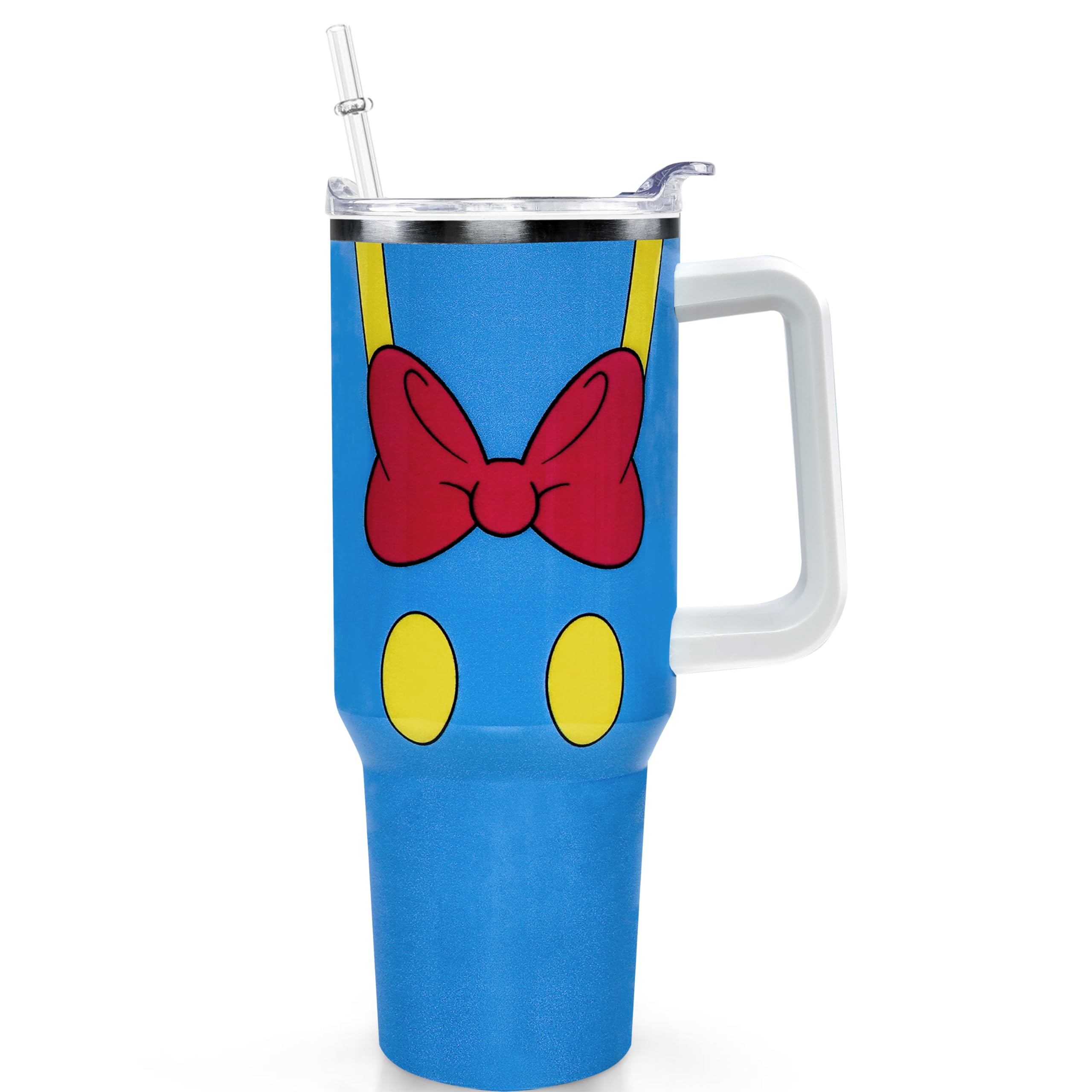 Sxdcfrs Cartoon Duck Tumbler 40 Oz With Lid and Straw with Handle Cup