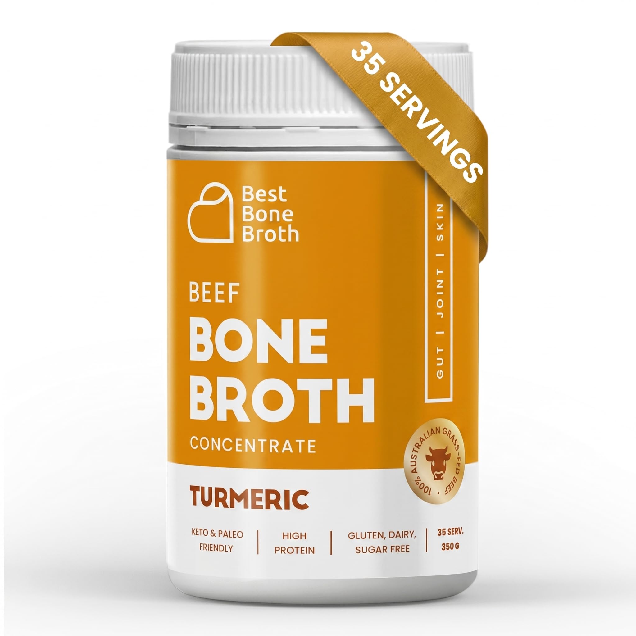 Grass-Fed Beef Bone Broth with Turmeric