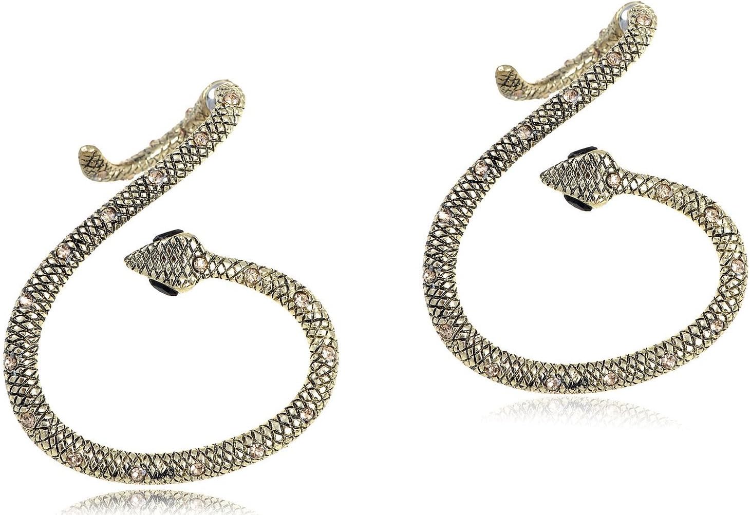 Bronze Black Eye Snake In Your Face Everything is OK Magnificence Earrings