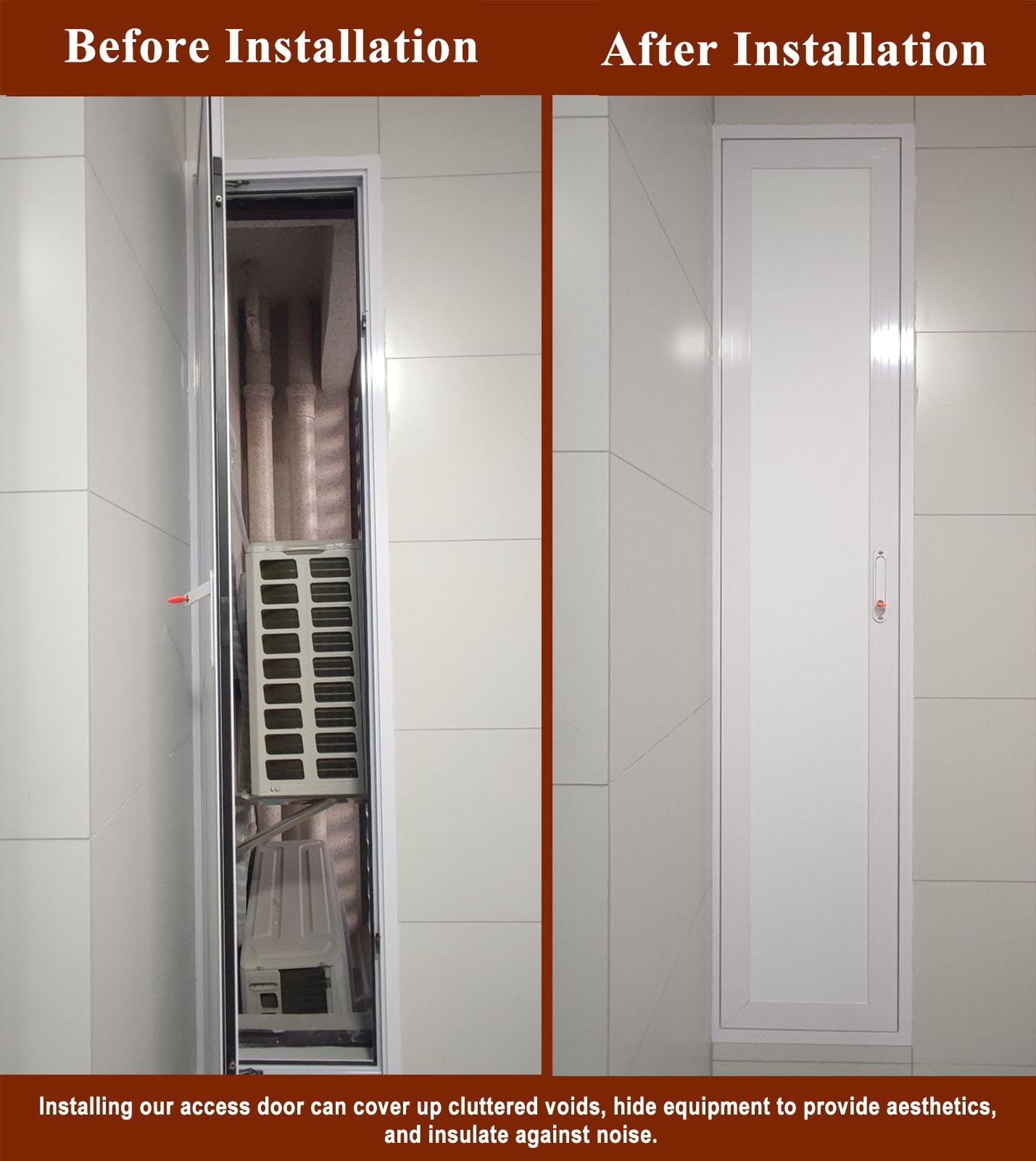 Revisionsklappe Trockenbau Akustische Wand-Revisionsklappe mit Lamellen, Schalldämmende Inspektionstür aus Aluminiumlegierung für HVAC, Sanitär(White,18x36in(46x91cm))