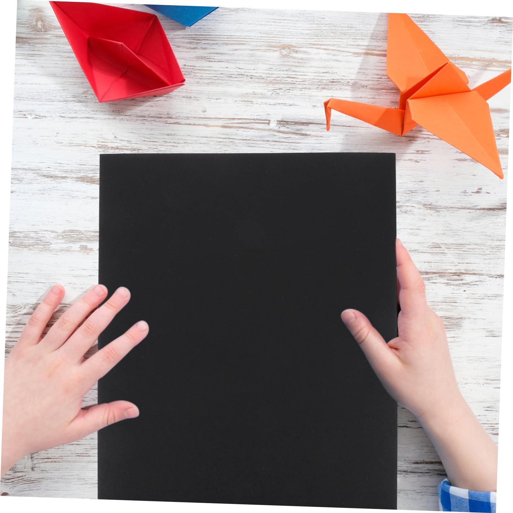 100 pièces Papier Cartonné Noir pour Dessin Bricolage DIY Garçon Fille Papier Artisanat Sûr Léger et Pratique