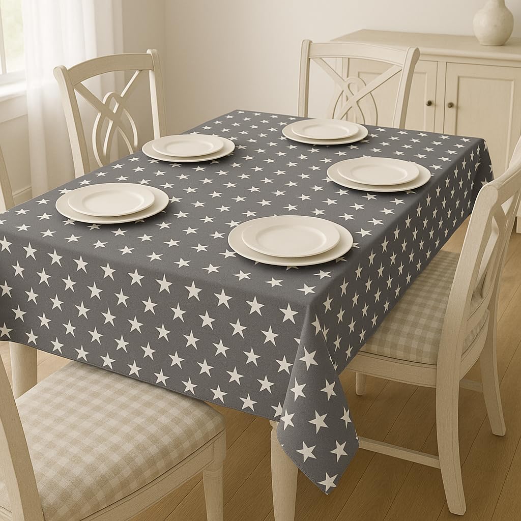 AKAKUS Table Cloth Wipeable Tablecloth PVC Plastic Wipe Clean Waterproof Square Table Cover Protector for Kitchen Picnic Outdoor Indoor (13J-03, 137x185.cm)