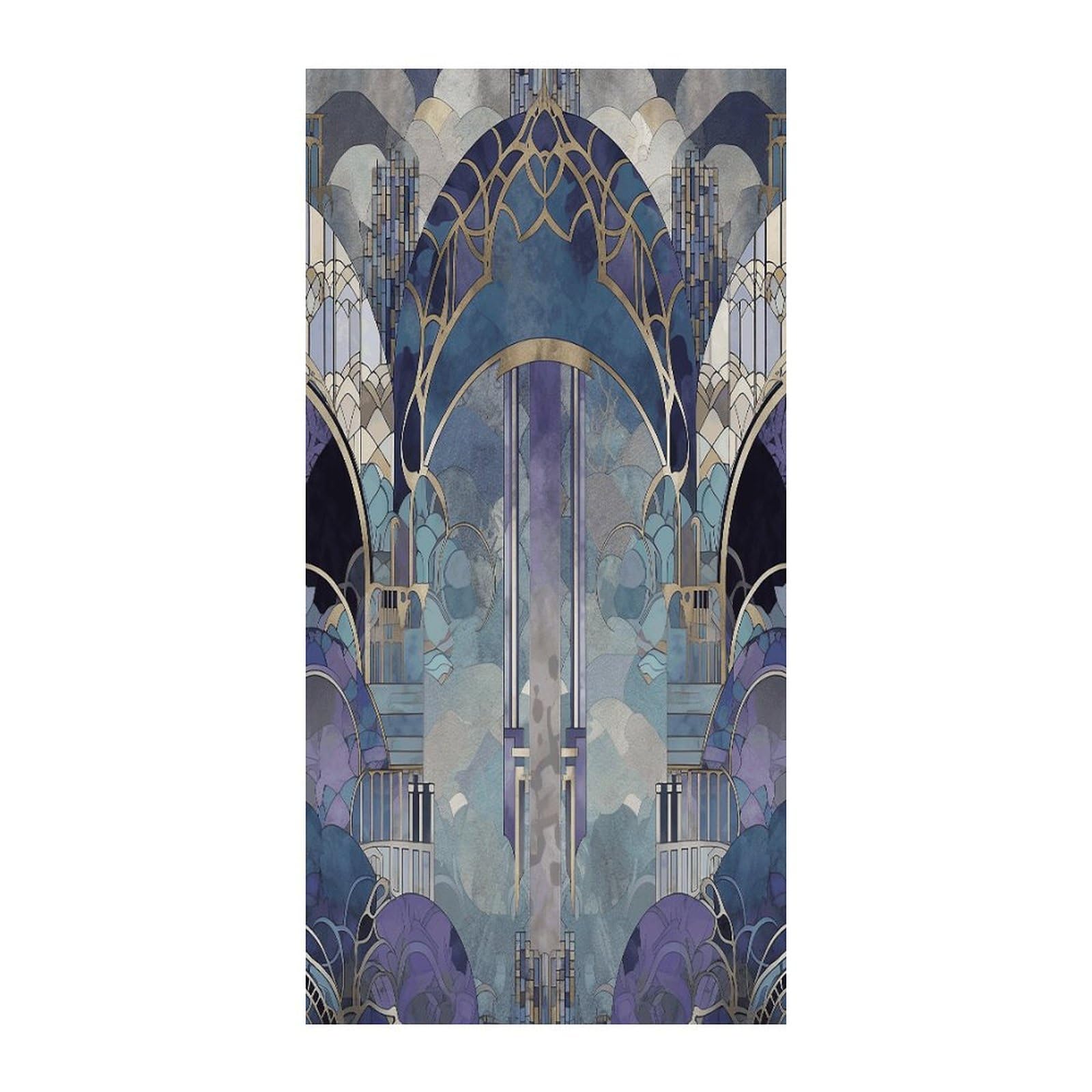 Fekiloot Style Gray And Purple Pattern Door Curtain Room Divider Curtains