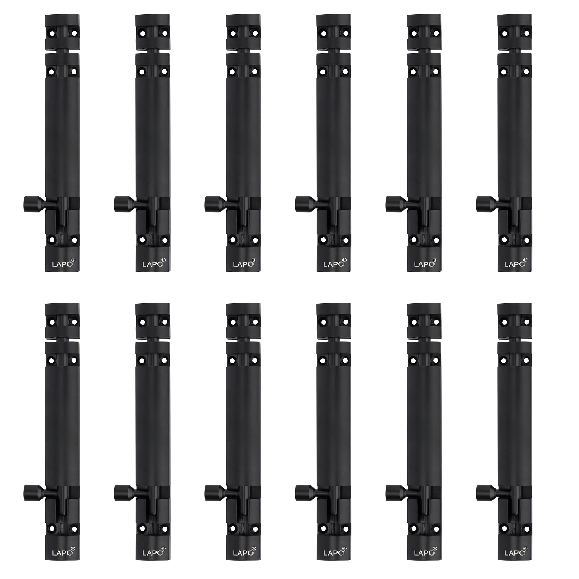 LAPO 12 Pack Premium Aluminum Tower Bolt 6 Inch, Tower Bolt for Main Door and Bathroom, Kundi Door Latch for Bedroom, Chitakni, Tower Bolt for Home,Offices Doors,Windows (Black Finish, Pack of 12) (B0C6F5J93Q) Amazon Price History, Amazon Price Tracker