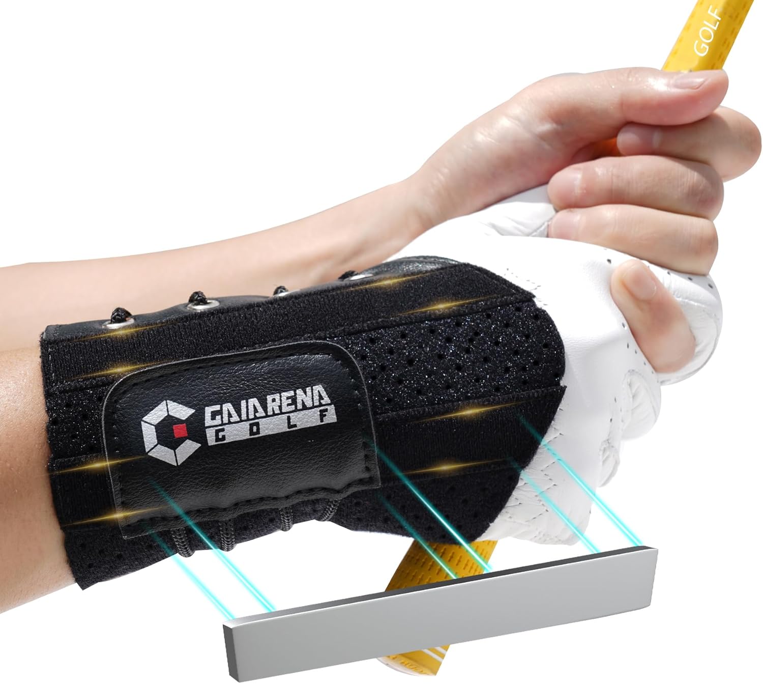 GAIARENA Golf Training Aid Wrist Hinge Trainer Brace, Effective Golf Swing Training Aids, Correct Wrist Angle Swing Posture & Develop Muscle Memory for Beginner (Left Handed Golfers)【Patent Pending】