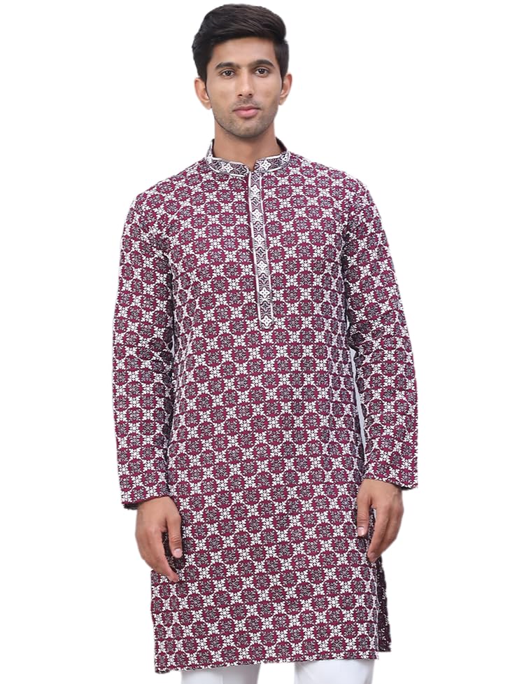Image of Jompers Rayon Embroidered & Sequins Regular Fit Kurtas for Men.