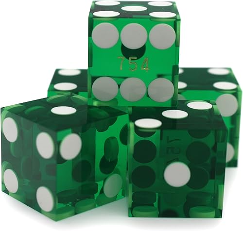 Miniatura 10 de Dados profesionales de casino de 0.748 in  Juego de 5 dados rojo arena  borde de afeitar, juego serializado a juego  Auténtica experiencia de dados