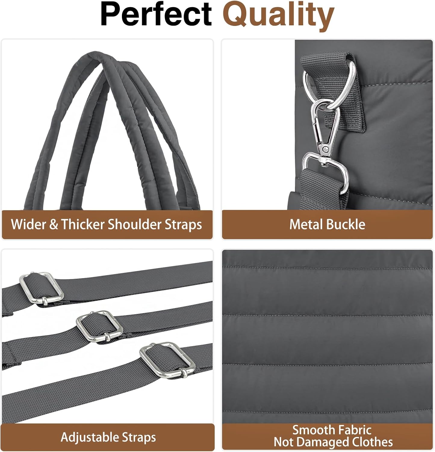 Diaper Bag Tote, Baby Diaper Tote Bags Crossbody Hospital Bag Travel Large Mommy Bag, with Silicone Pacifier Case - Image 5