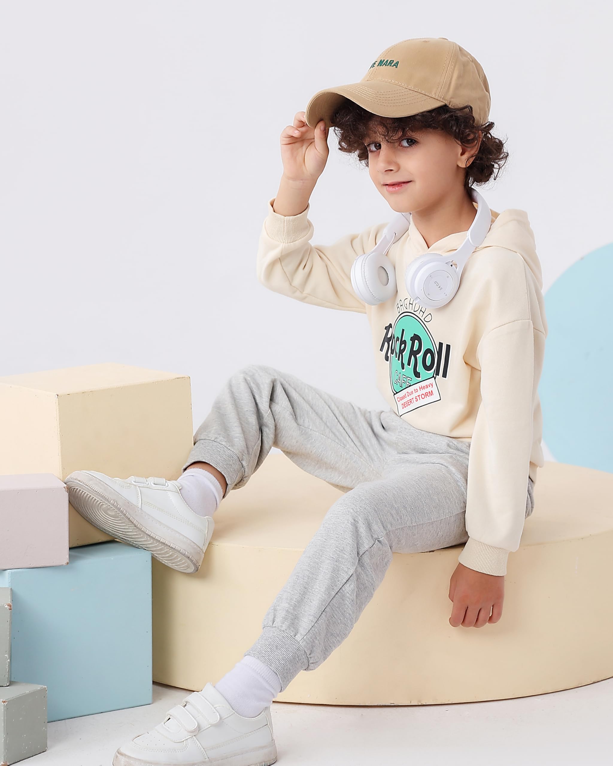 GFQLONG Confezione da 2/3 pantaloni sportivi per bambini, in cotone, con tasche, per vestiti per bambini