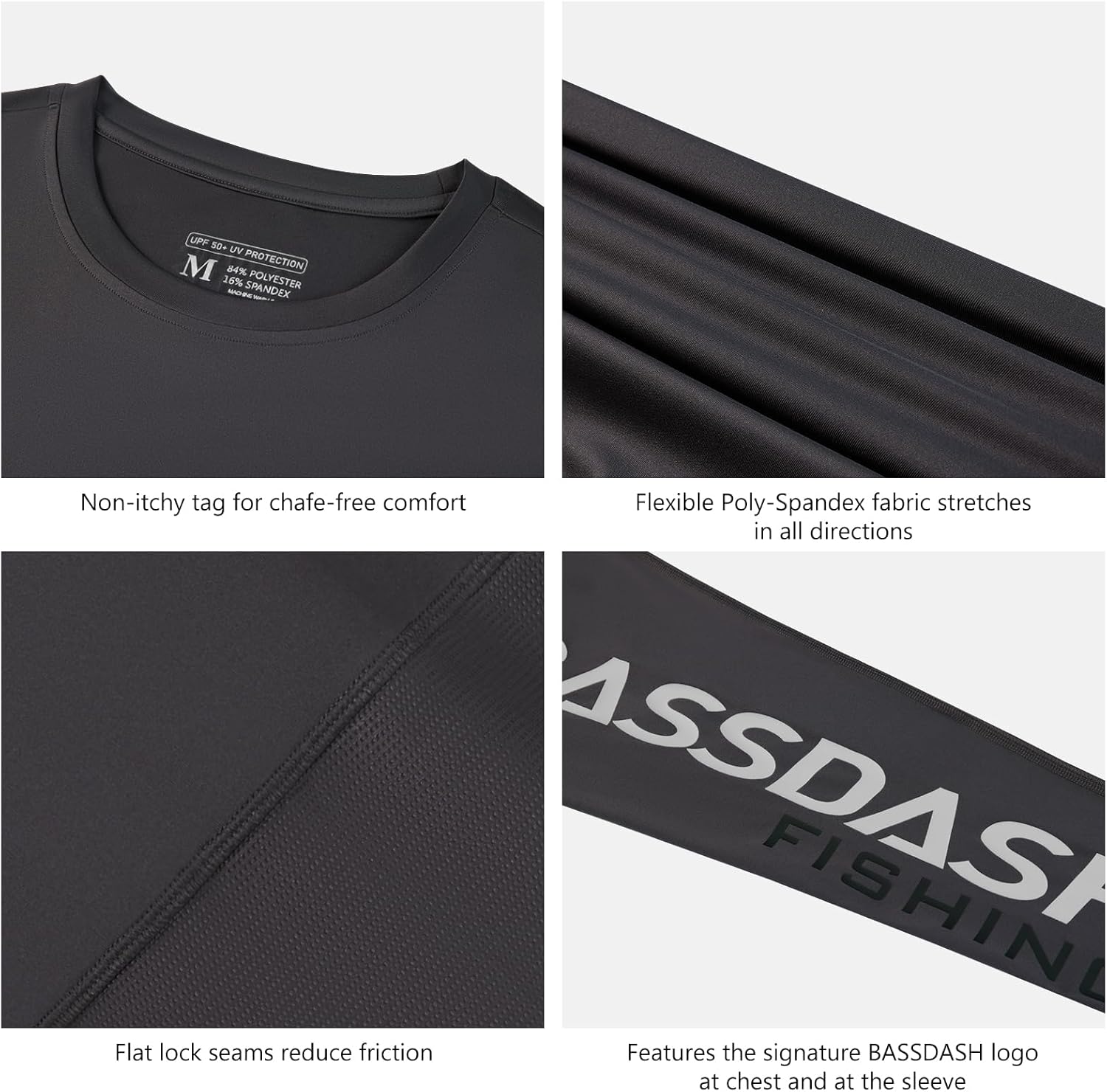 BASSDASH Fishing T Shirts for Men UV Sun Protection UPF 50+ Long Sleeve Tee T-Shirt - Image 5