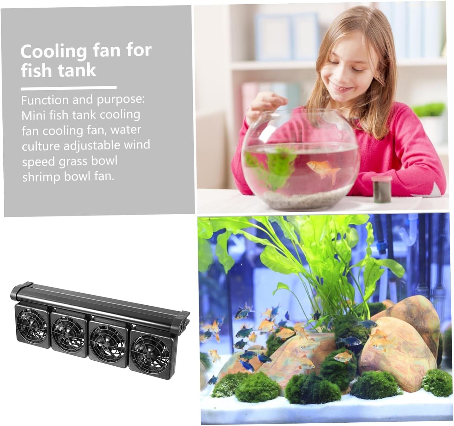 Aquarium Cooling Fan Adjustable Fish Tank Chiller System for Better Ventilation Easy Installation Bracket Suitable for Tanks