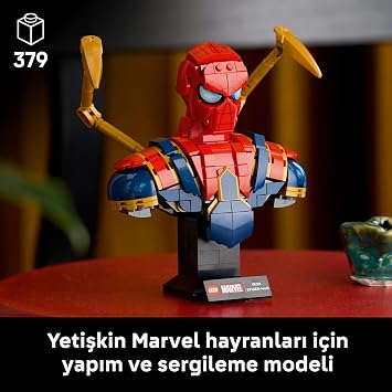 LEGO ɐ Marvel Iron Spider-Man Bust 76326 – Collective Exhibition Model featuring Spider-Man Bust for Adult Superhero Fans, Marvel Themed Gift Idea (379 Pieces)