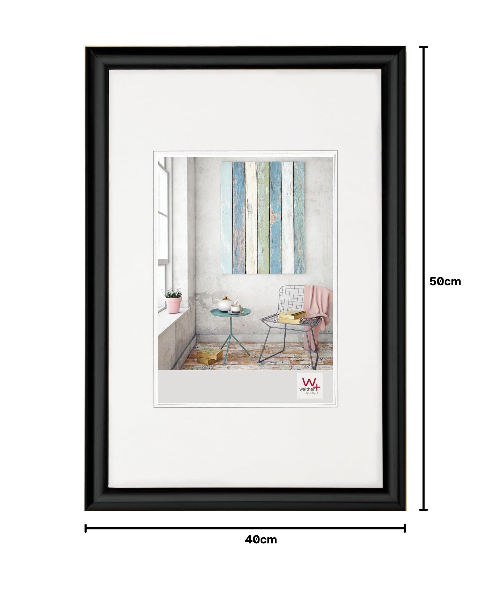 walther design Bilderrahmen schwarz 40 x 50 cm 3er Pack, Trendstyle Kunststoffrahmen KP050B3 – Ansicht 6