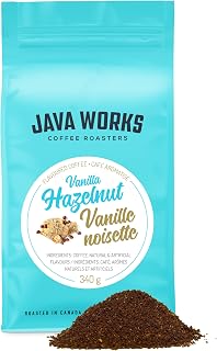 Java Works Coffee Vanilla Hazelnut Flavoured Coffee *Ground*, 340 Grams