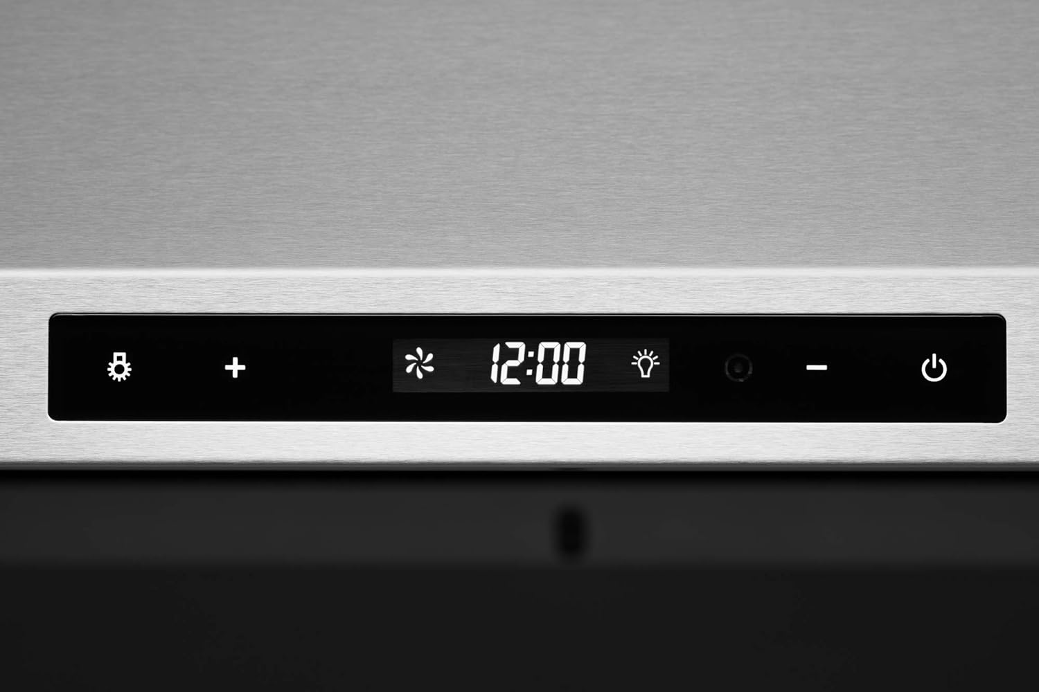 Close-up of Hauslane range hood touch controls