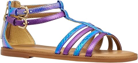 Geox J Karly Girl Sandal, Bluette/DK Purple, 30 EU