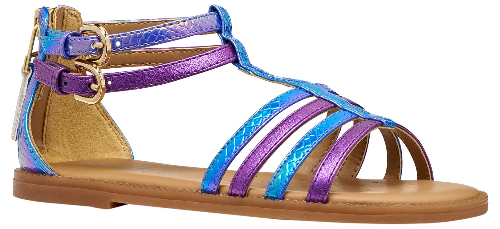 Geox J Karly Girl Sandal, Blossom/DK Purple, 33 EU