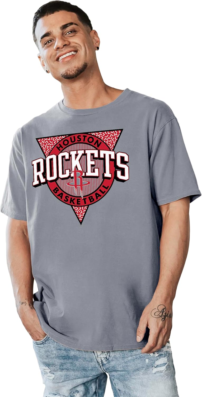 Blue 84 NBA Unisex-Adult NBA Officially Licensed T-Shirt Ringspun Triblock Gray