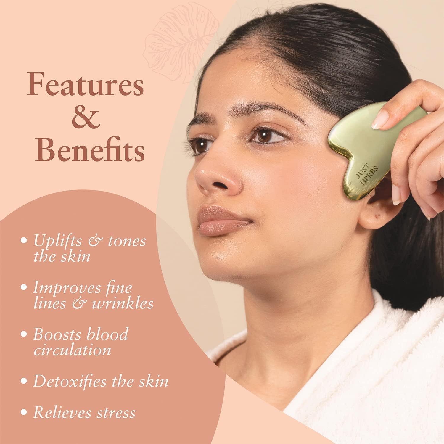 Livronic Bronze Kansa Gua Sha Facial Massager Tool for Fine Lines, Glowing Skin, Reduces Stress and Eye Puffiness (Heart Shape) (SS GUA SHA (140 GRM))