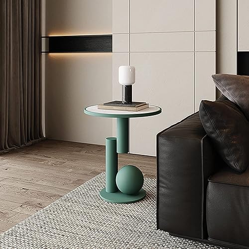 Miniatura 2 de Mesa de Centro Mesa de centro creativa de pizarra de 21.7 pulgadas de altura, mesa auxiliar para sofá, marco de metal, moderna y minimalista, mesita