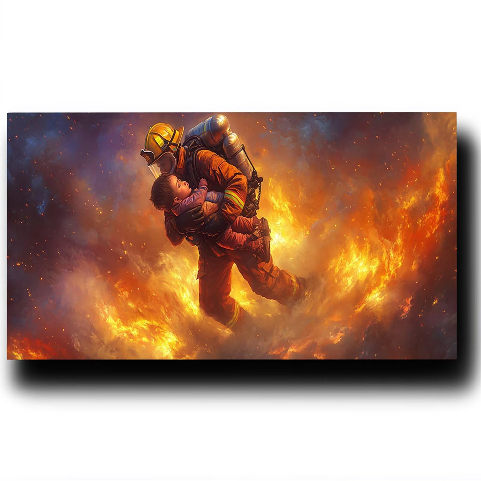 Pintar por Numeros Adultos Flamear, Pintar por Numeros Niños Kit Manualidades Adultos Bomberos Cuadros para Pintar por Numeros Pintura Acrílico, Cuadros Decoracion Salon Modernos 80X160cm 7w-T-F